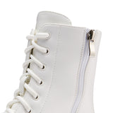 Rancor Lace Up Monster Platform Boots - White