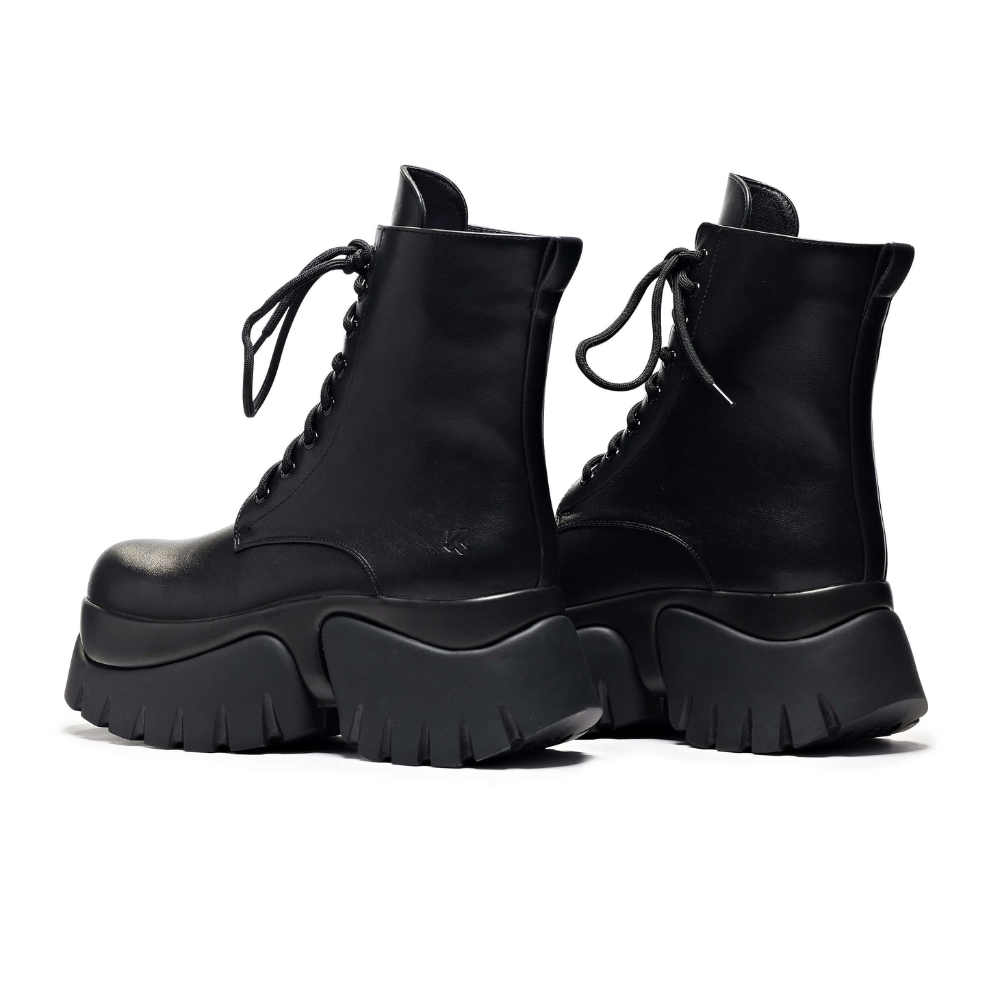 Rancor Vilun Black Lace up Boots - Ankle Boots - KOI Footwear - Black - Back View