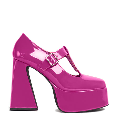Raspberry Ripple Heeled Mary Jane Shoes - Mary Janes - KOI Footwear - Pink - Main View