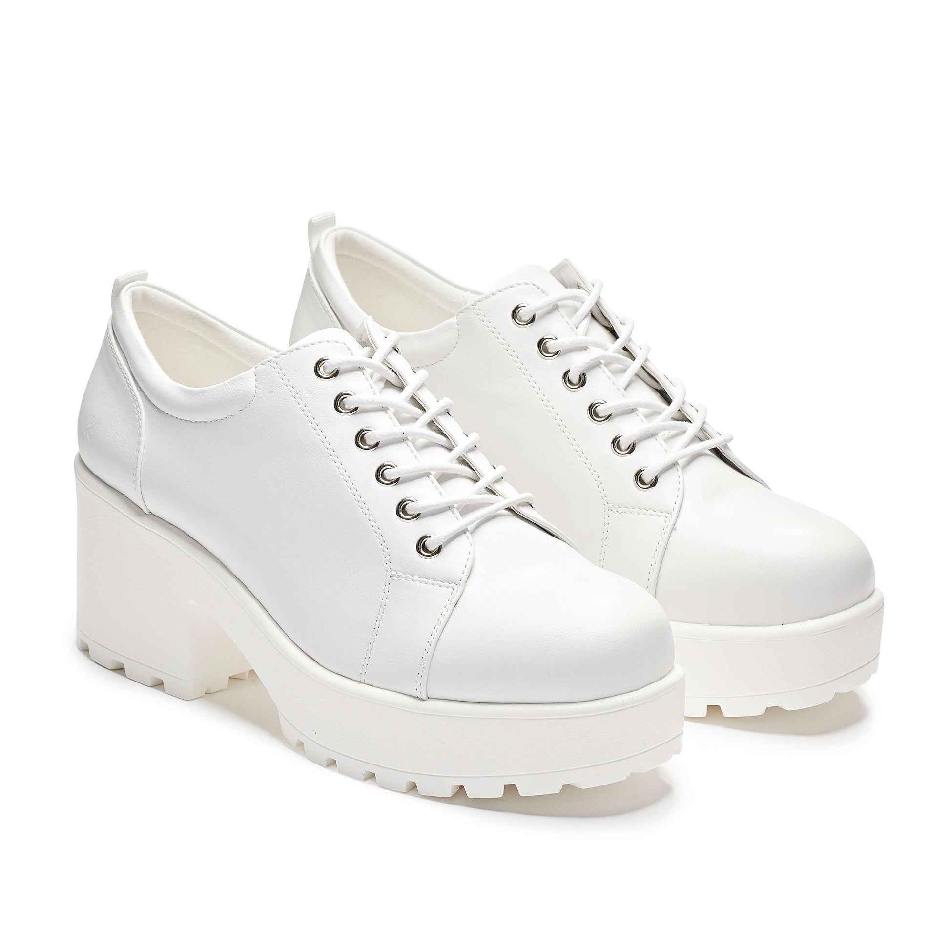 Rei Reloaded White Chunky Shoes - Shoes - KOI Footwear - White - Three-Quarter View