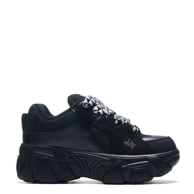 CRIX Black Chunky Flatform Sandals – KOI footwear