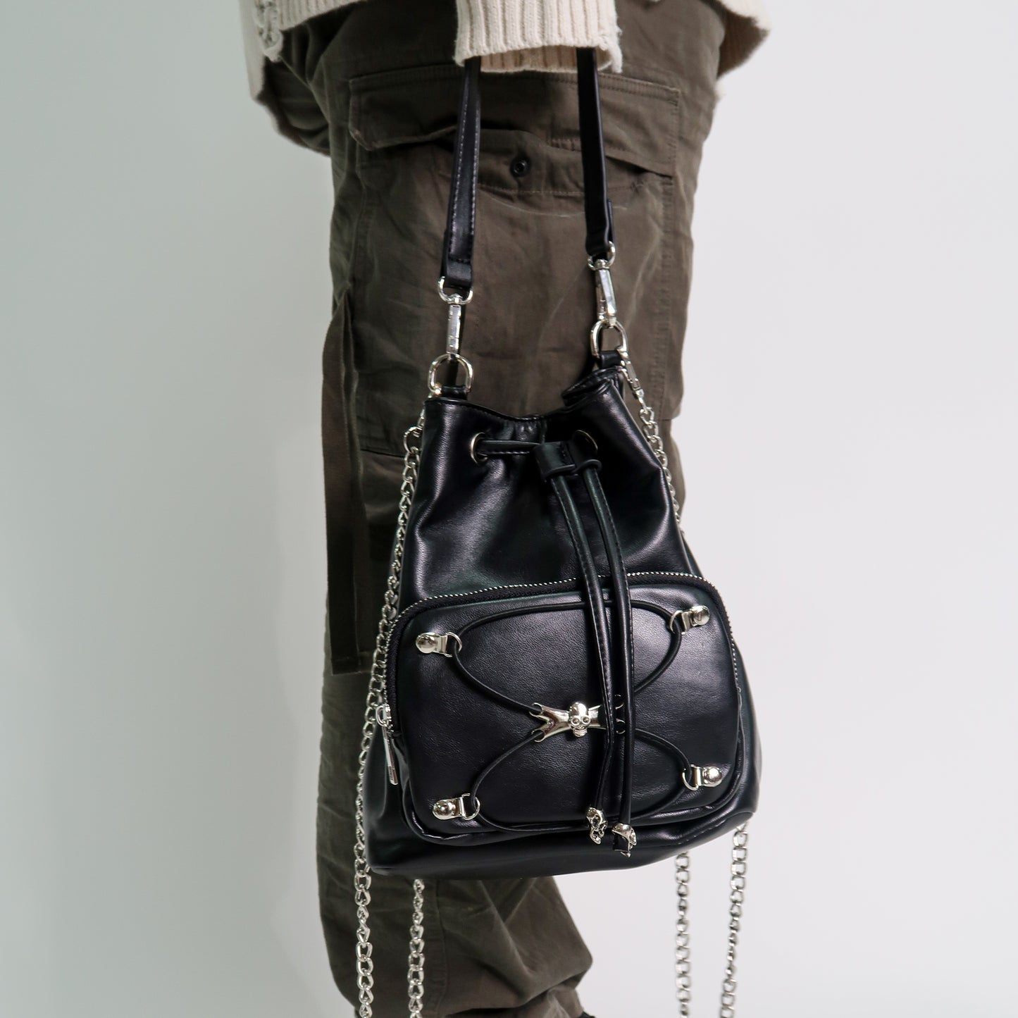 Rimo Black Mini Backpack - Accessories - KOI Footwear - Black - Model Close View