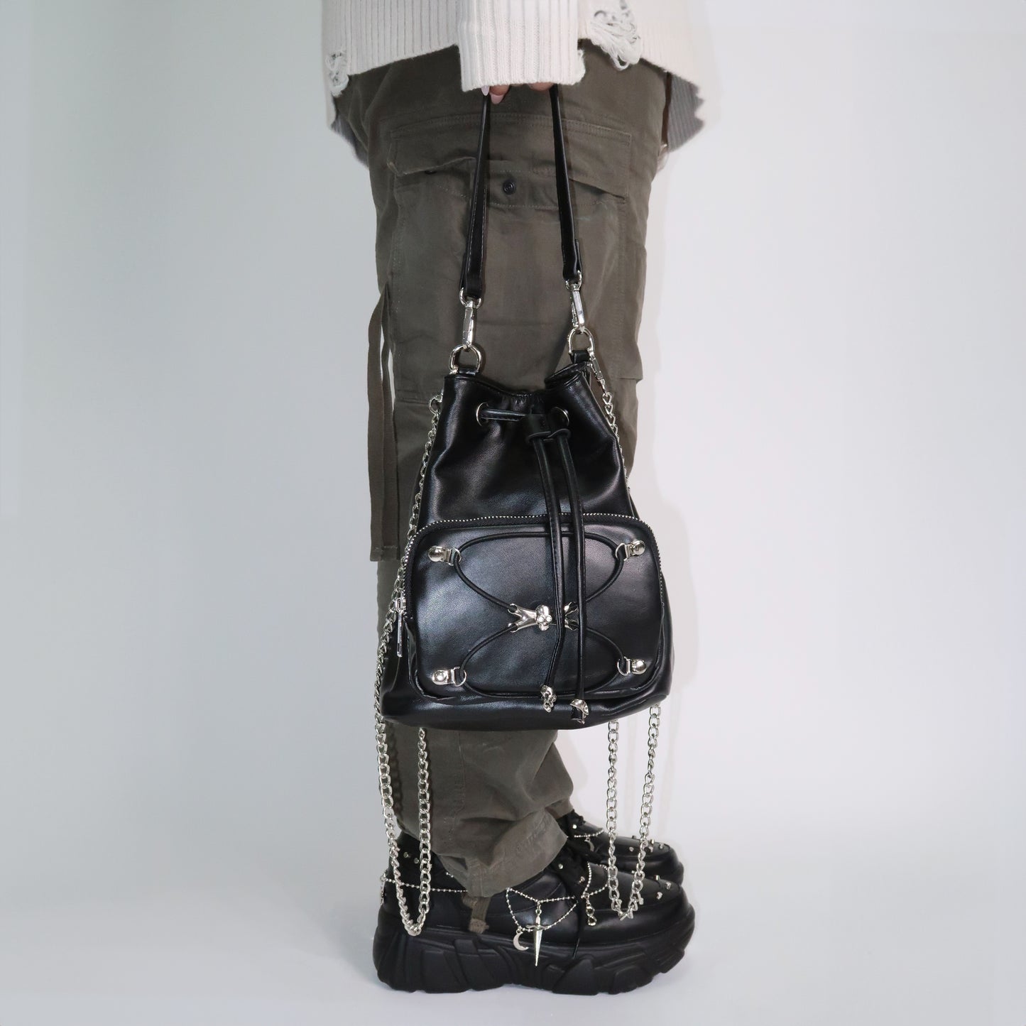 Rimo Black Mini Backpack - Accessories - KOI Footwear - Black - Model Side View