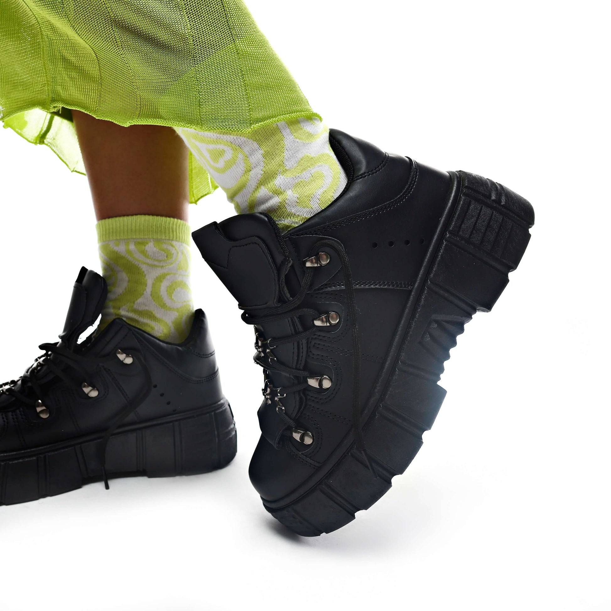 Rimo Core Chunky Black Trainers - Trainers - KOI Footwear - Black - Left View