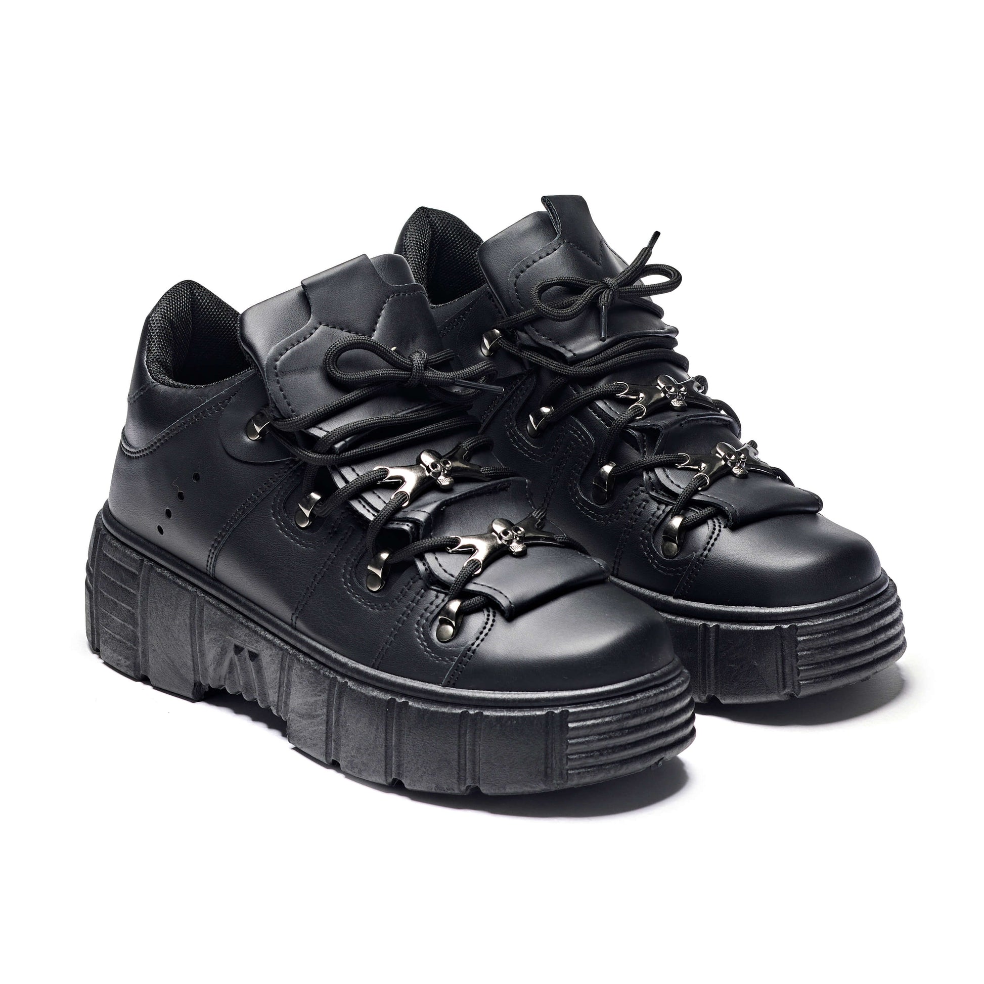 Rimo Core Chunky Black Trainers - Trainers - KOI Footwear - Black - Three-Quarter View