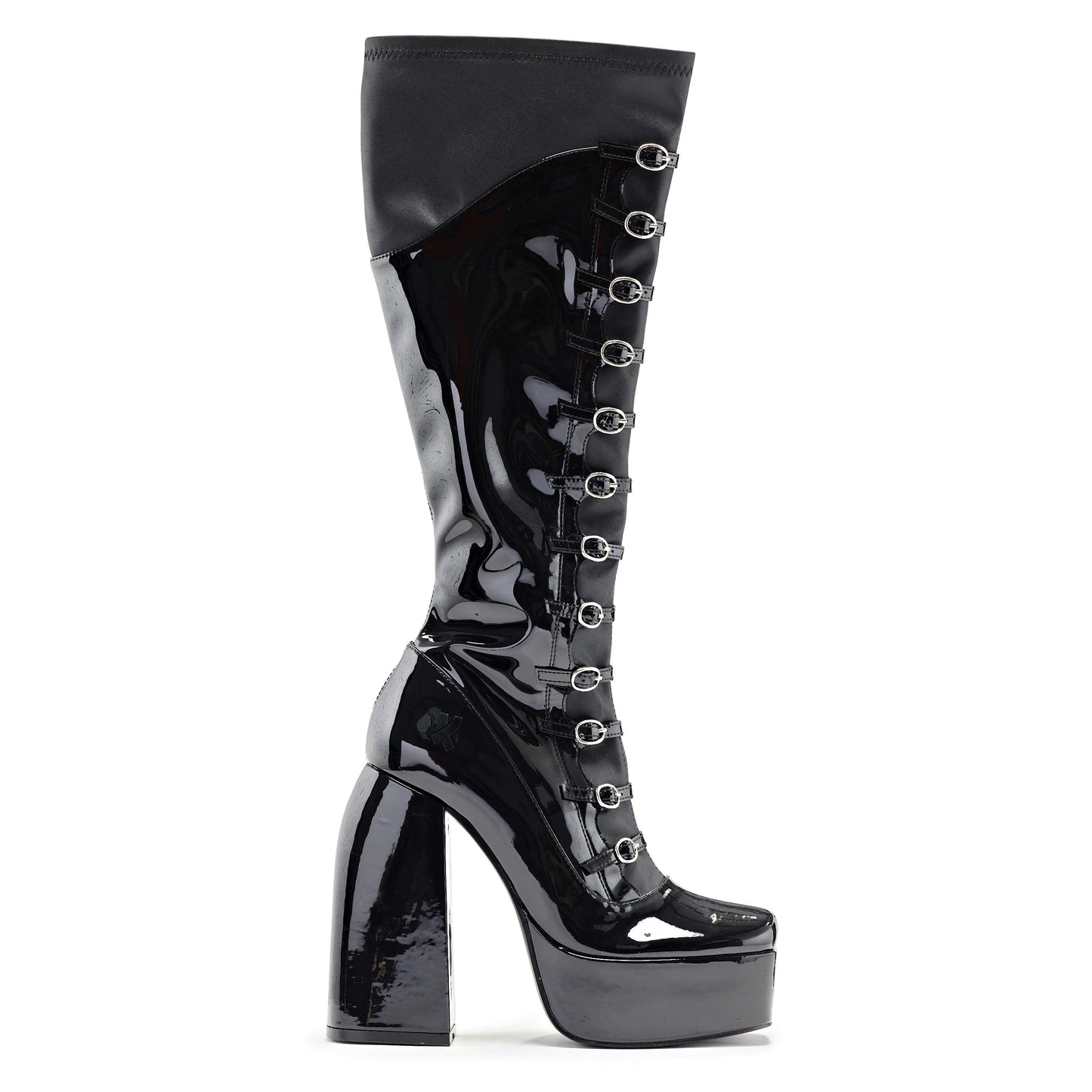 Ritual State Patent Long Boots - Black - Long Boots - KOI Footwear - Black - Side View