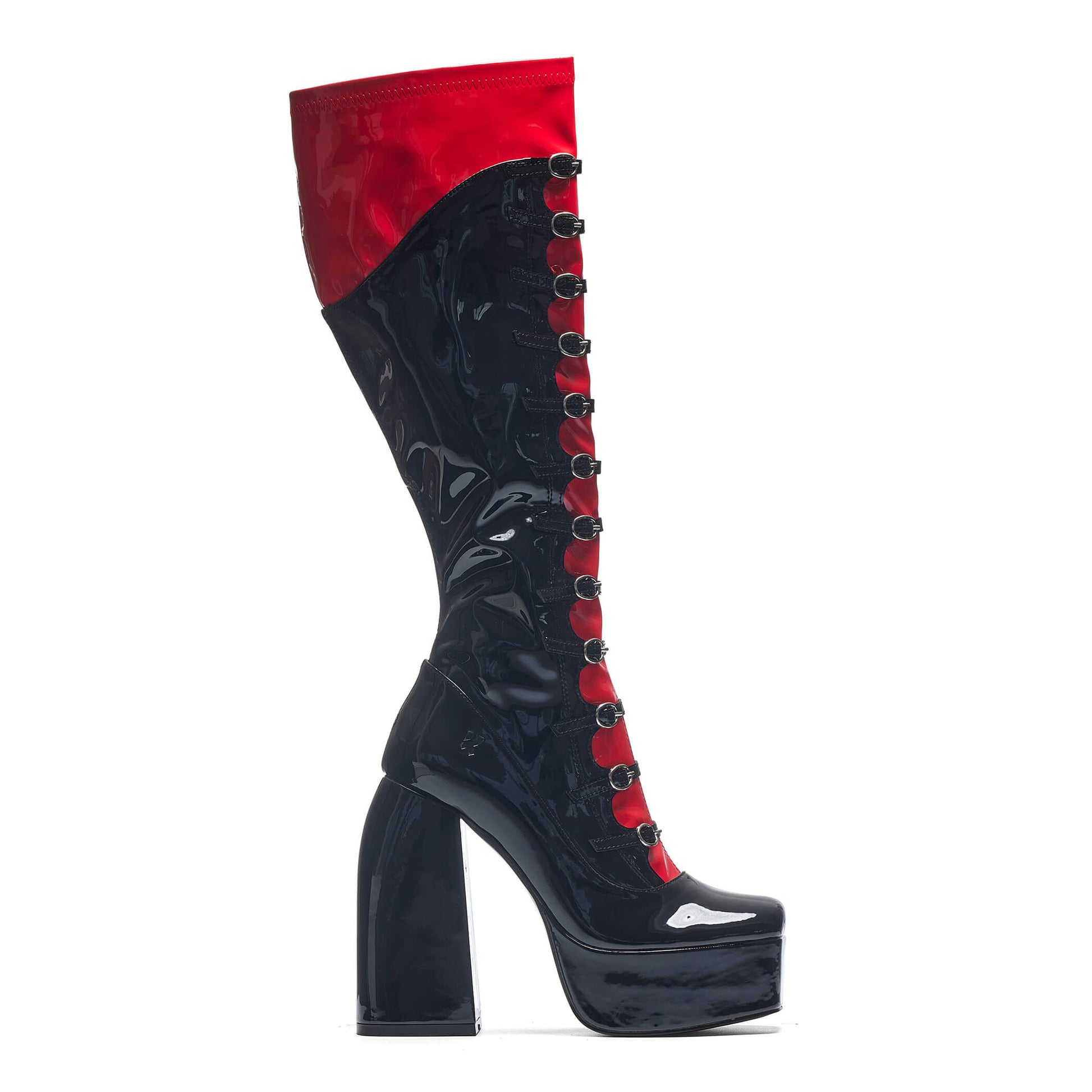 Ritual State Patent Long Boots - Red - Long Boots - KOI Footwear - Red - Side View