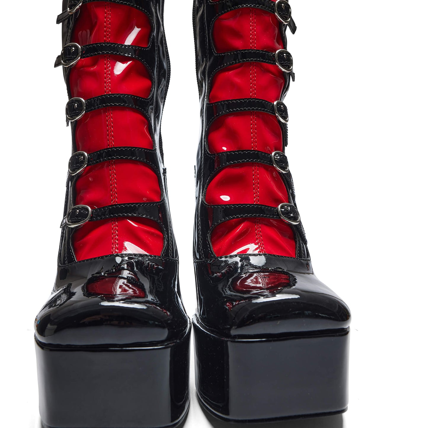 Ritual State Patent Long Boots - Red - Long Boots - KOI Footwear - Red - Front View
