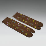 Sultan Floral Brown Tabi Socks