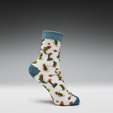 Blossom Blue Floral Sheer Socks