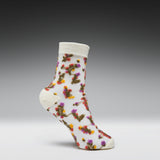 Blossom Cream Floral Sheer Socks