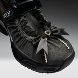 Starlet Ruffle Ballet Mary Janes- Black