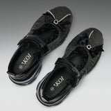 Starlet Ruffle Ballet Mary Janes- Black