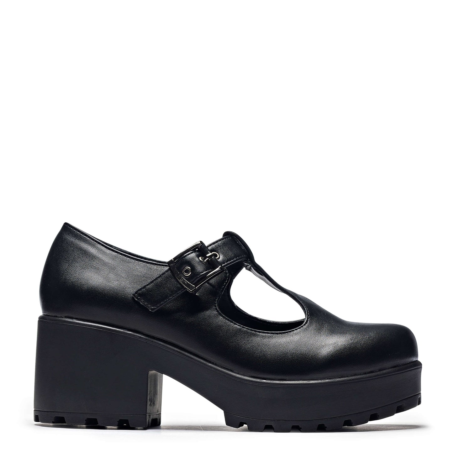 SAI Black Mary Jane Shoes 'Faux Leather Edition' - Mary Janes - KOI Footwear - Black - Side View