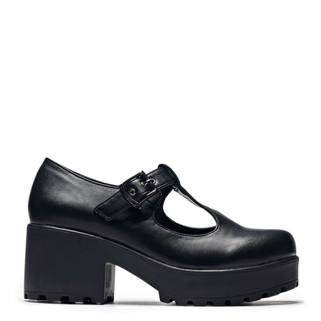 SAI Black Mary Jane Shoes 'Faux Leather Edition' - Mary Janes - KOI Footwear - Black - Main View