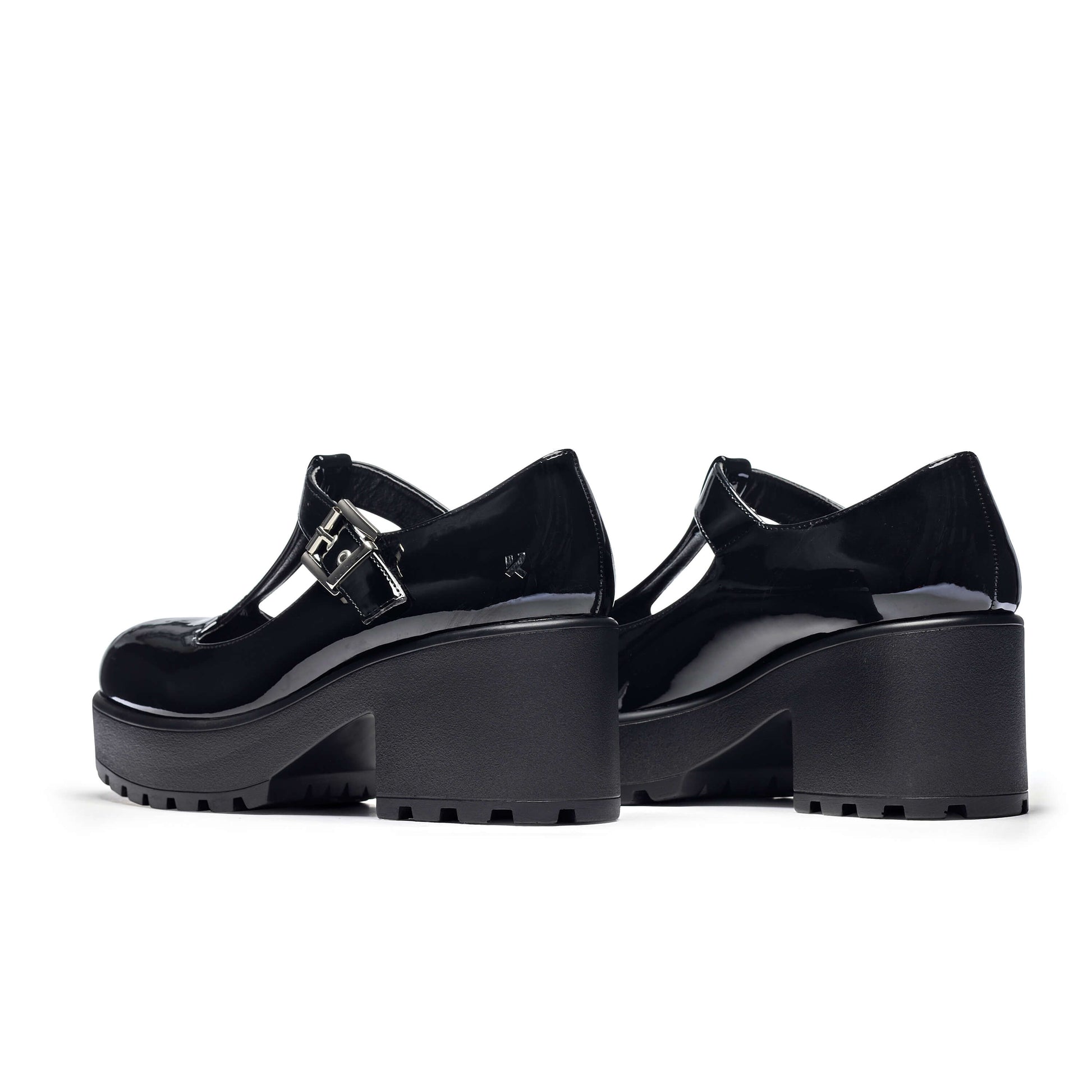 SAI Black Mary Jane Shoes 'Patent Edition' - Mary Janes - KOI Footwear - Black - Back View