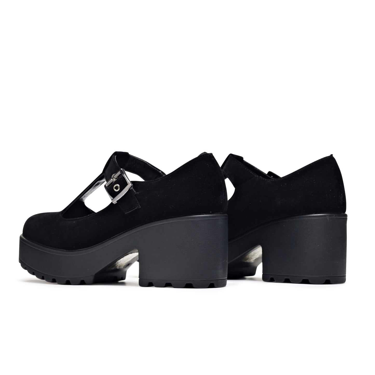 Sai Black Mary Jane Shoes 'Suede Edition' - Mary Janes - KOI Footwear - Black - Back View