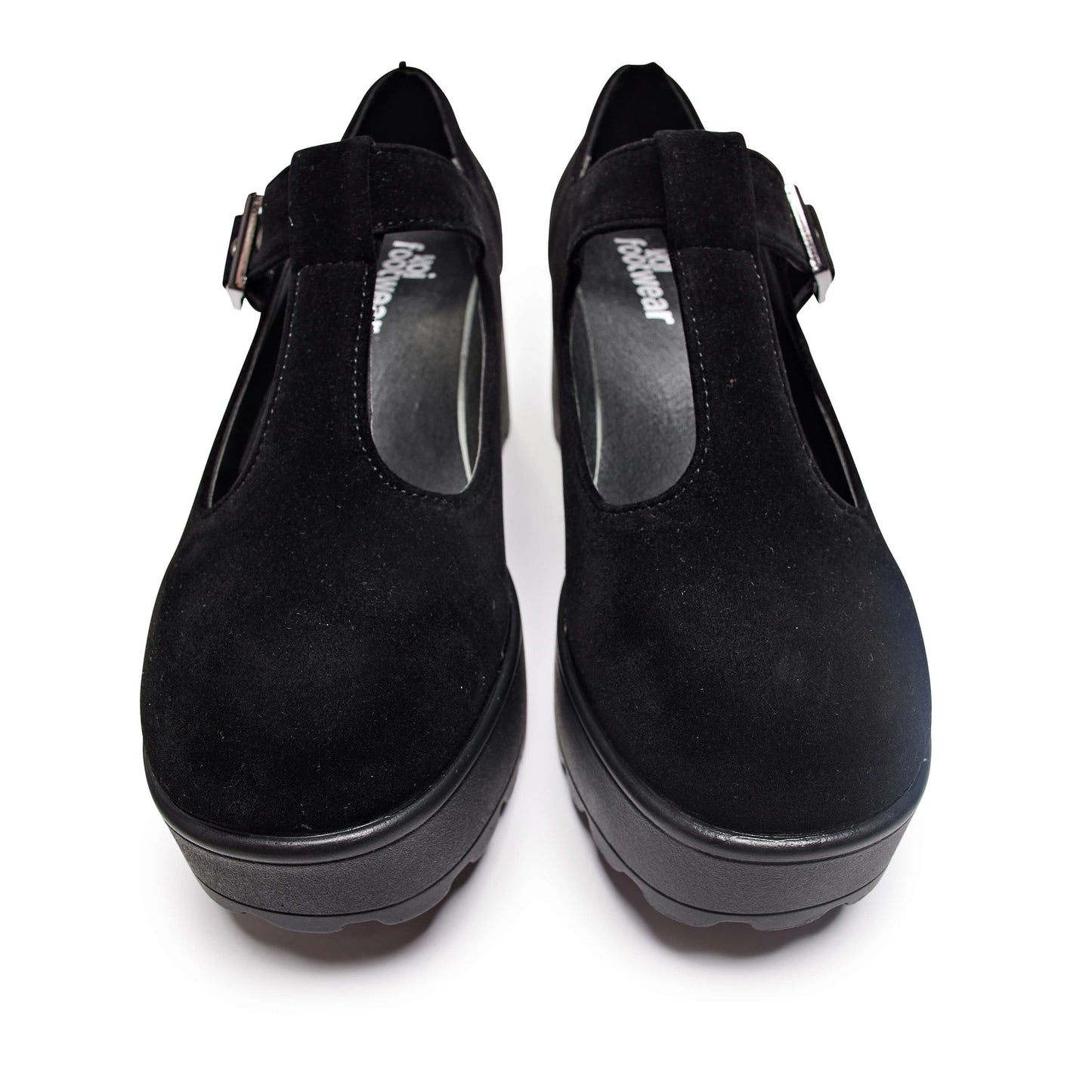 Sai Black Mary Jane Shoes 'Suede Edition' - Mary Janes - KOI Footwear - Black - Front Detail