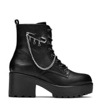 Chunky Heel Lace UP Boots - Side View - platform ankle boots