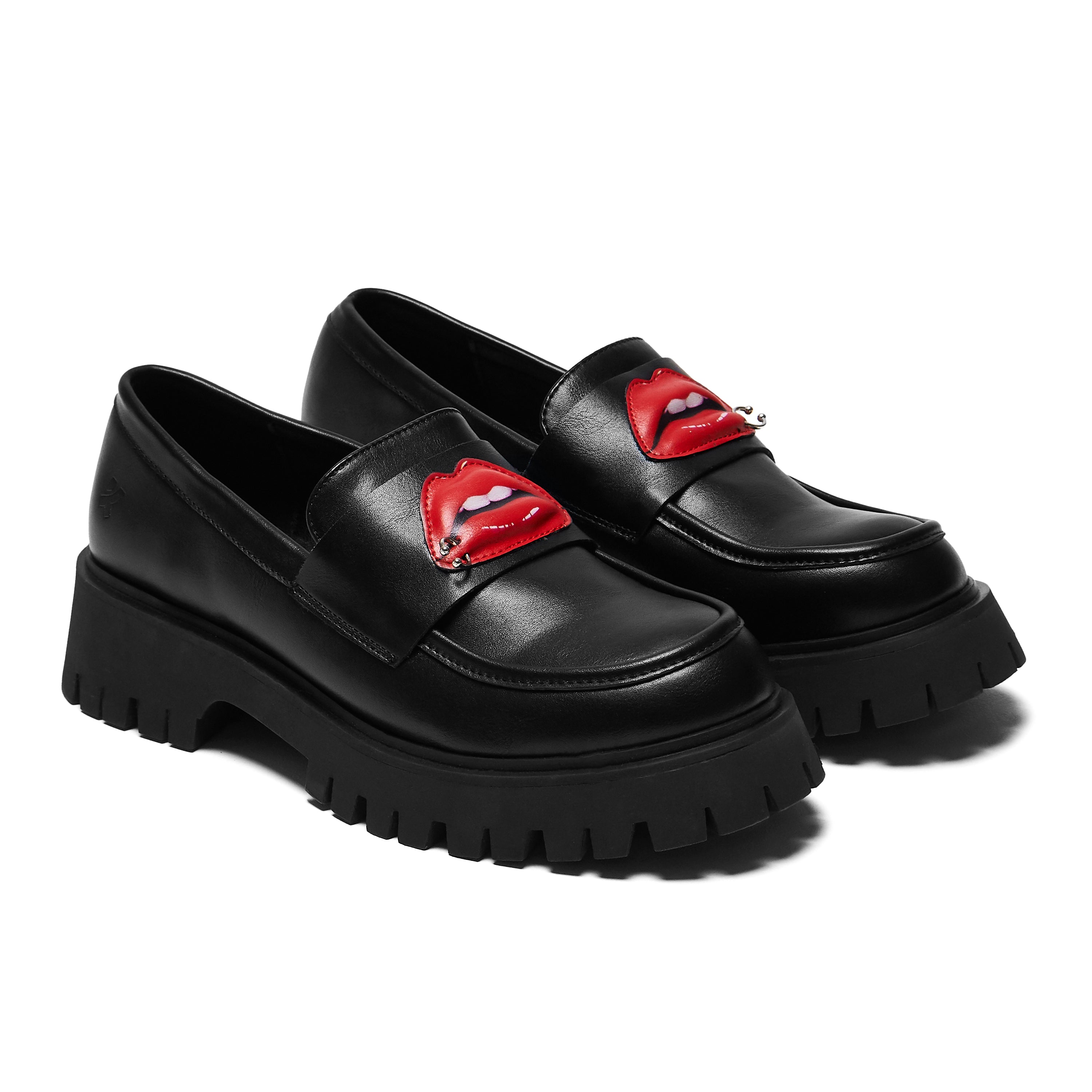 Science Fiction Lips Loafers Black – KOI footwear