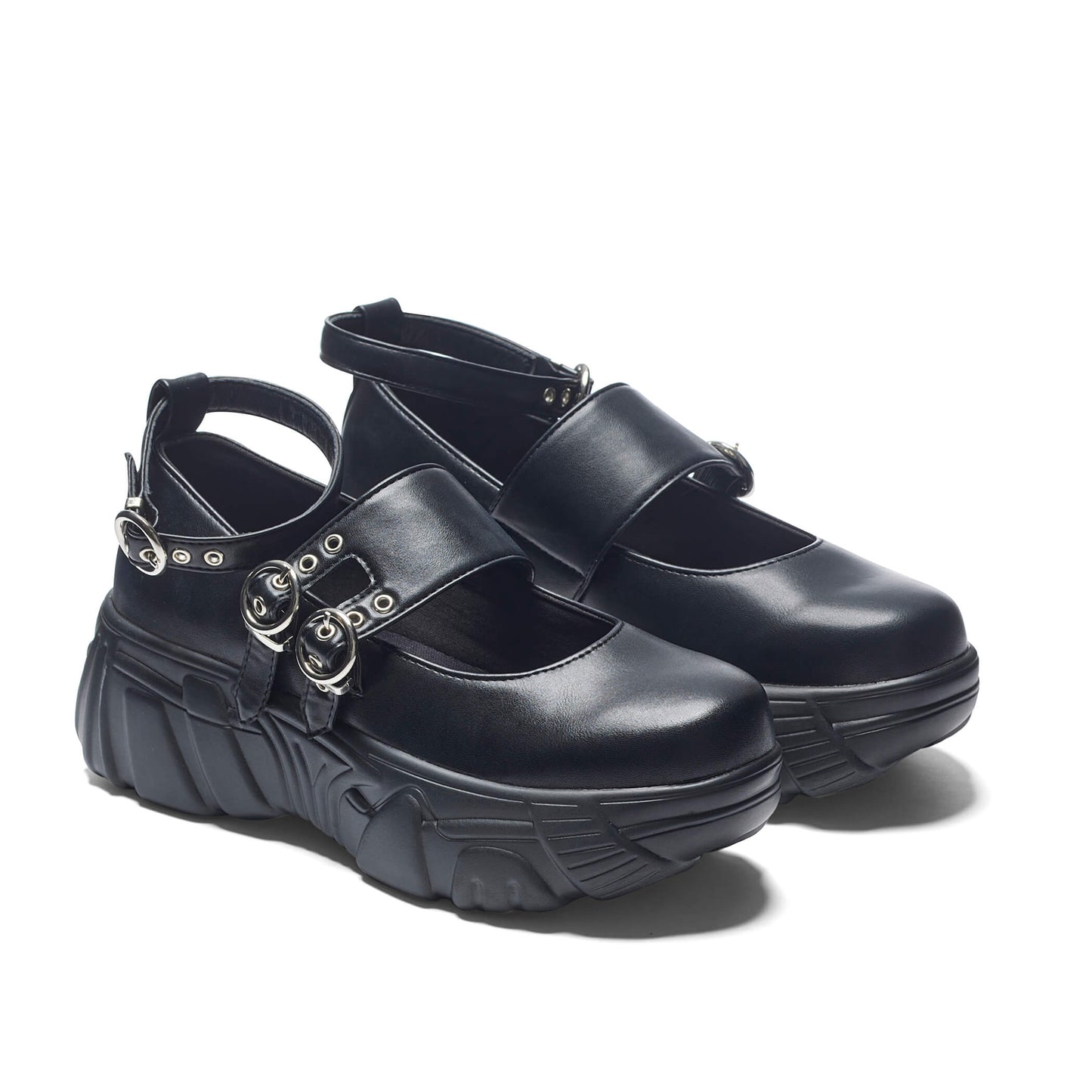 Seraphon Mystic Buckle Chunky Shoes - Black - Koi Footwear - Three-Quarter View