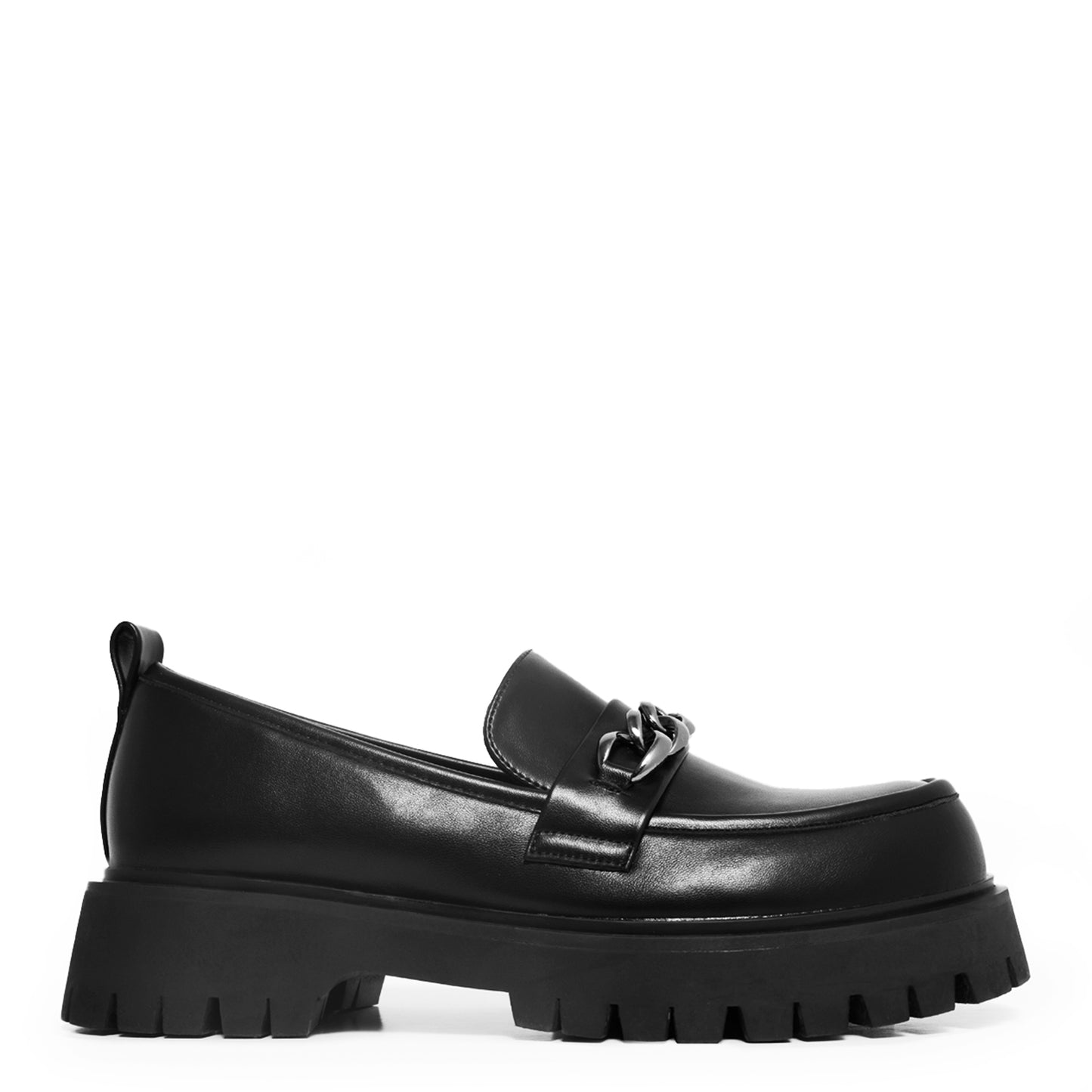 Shenron Men's Chain Black Loafers - Shoes - KOI Footwear - Black - Main View