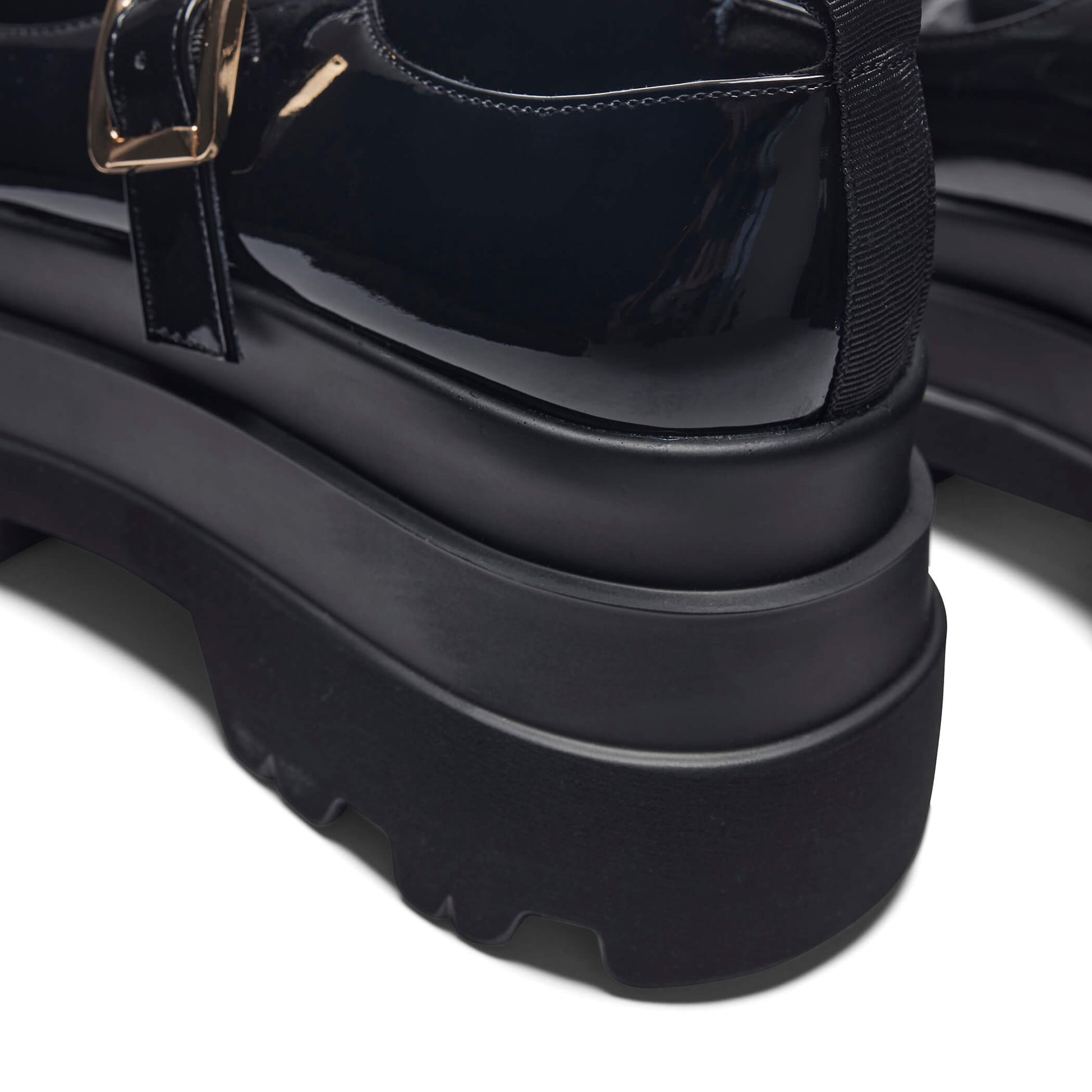 Silent Amity Trident Patent Platform Mary Jane Shoes - Mary Janes - KOI Footwear - Black - Platform Detail