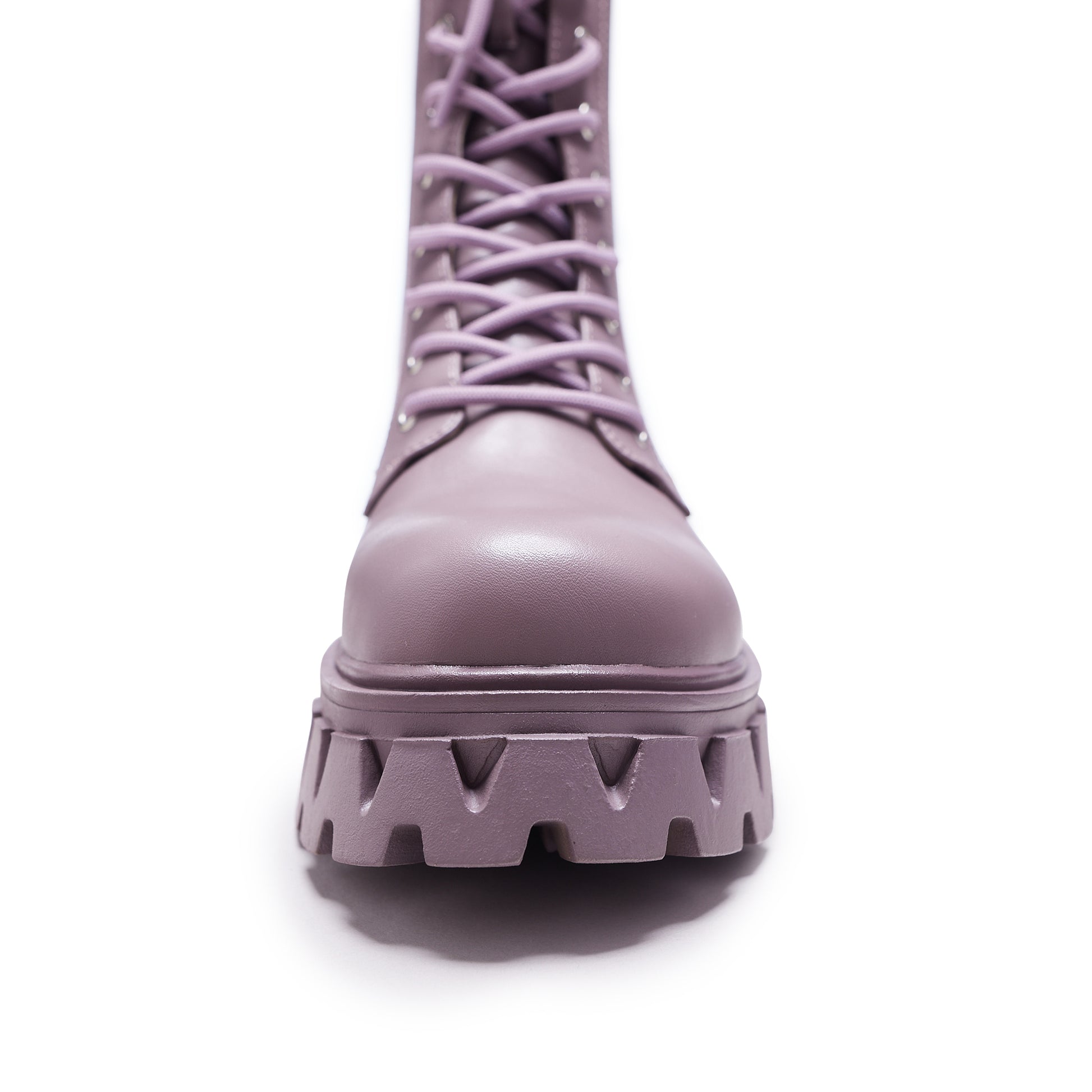 Siren Tall Lace Up Boots - Berry - Ankle Boots - KOI Footwear - Purple - Front View