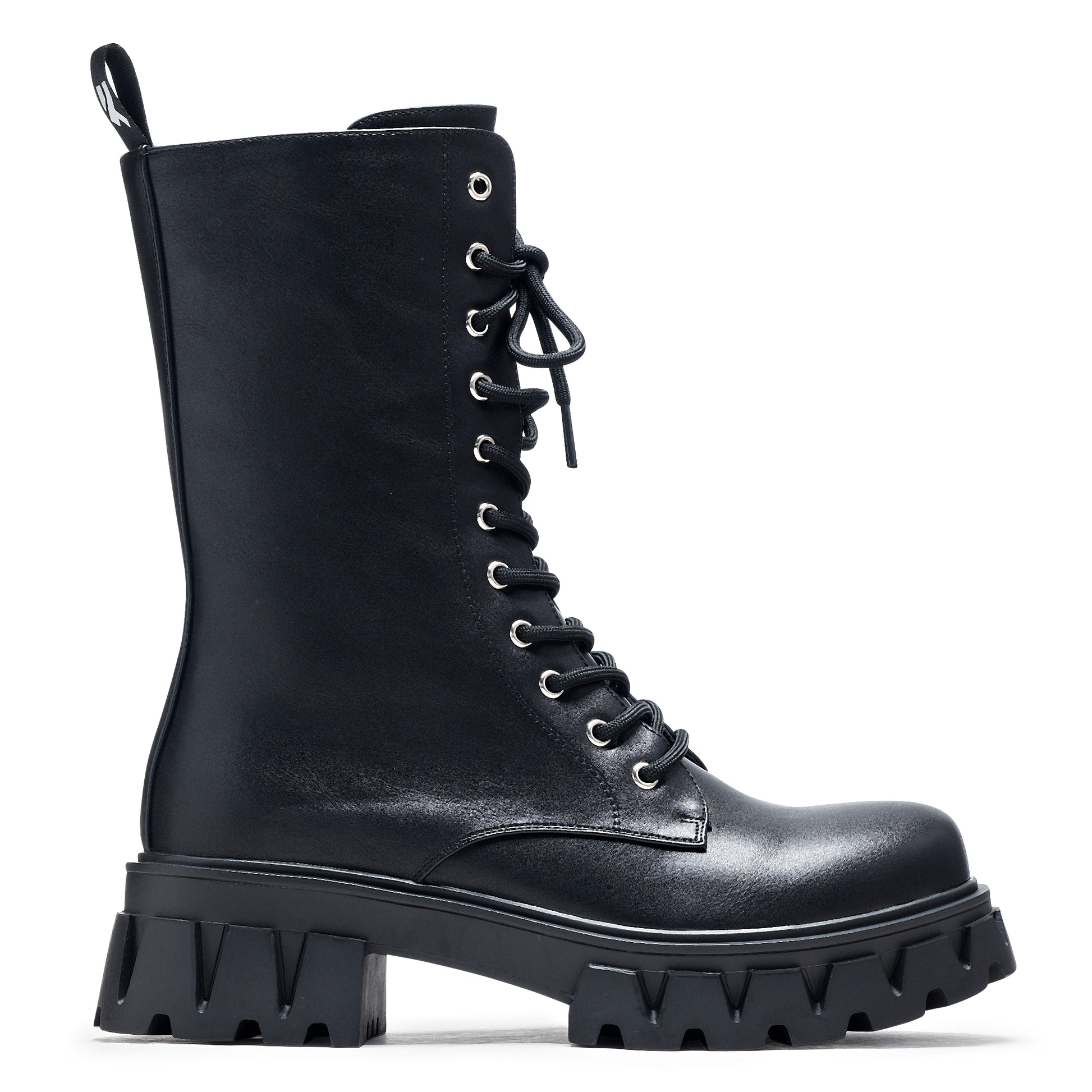 Siren Men's Tall Lace Up Boots - Black - Ankle Boots - KOI Footwear - Black - Side View