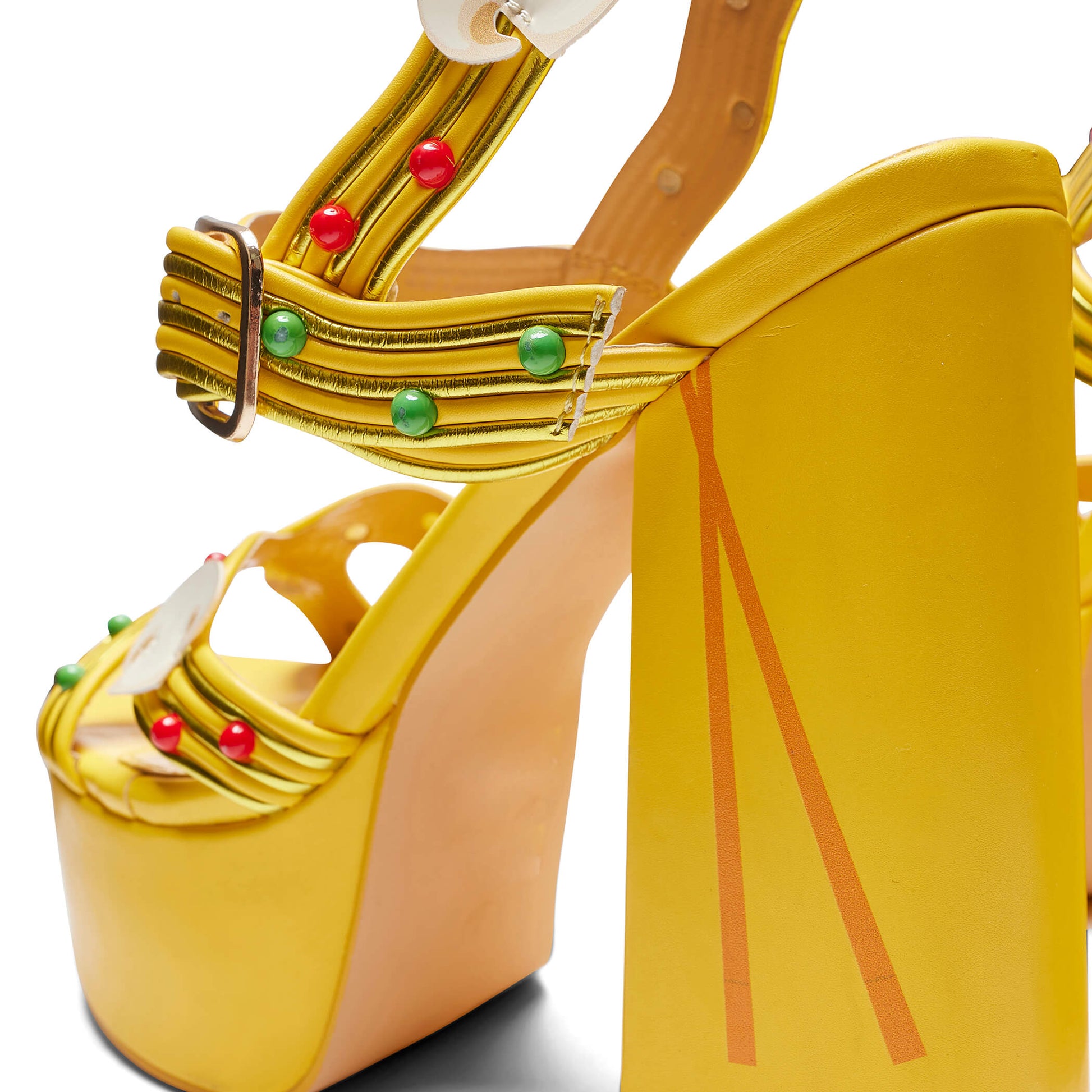 Slurpy Slurp Ramen Platform Heels - Yellow - KOI Footwear - Side Detail