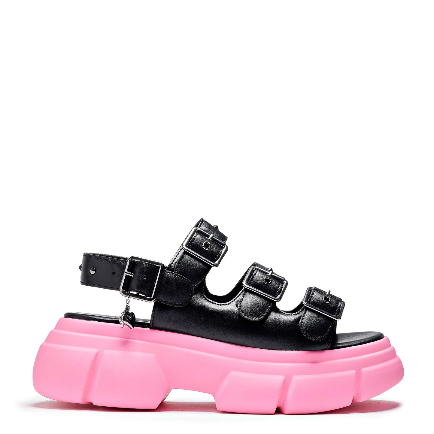 Sticky Secrets Chunky Pink Sandals - Sandals - KOI Footwear - Pink - Side View