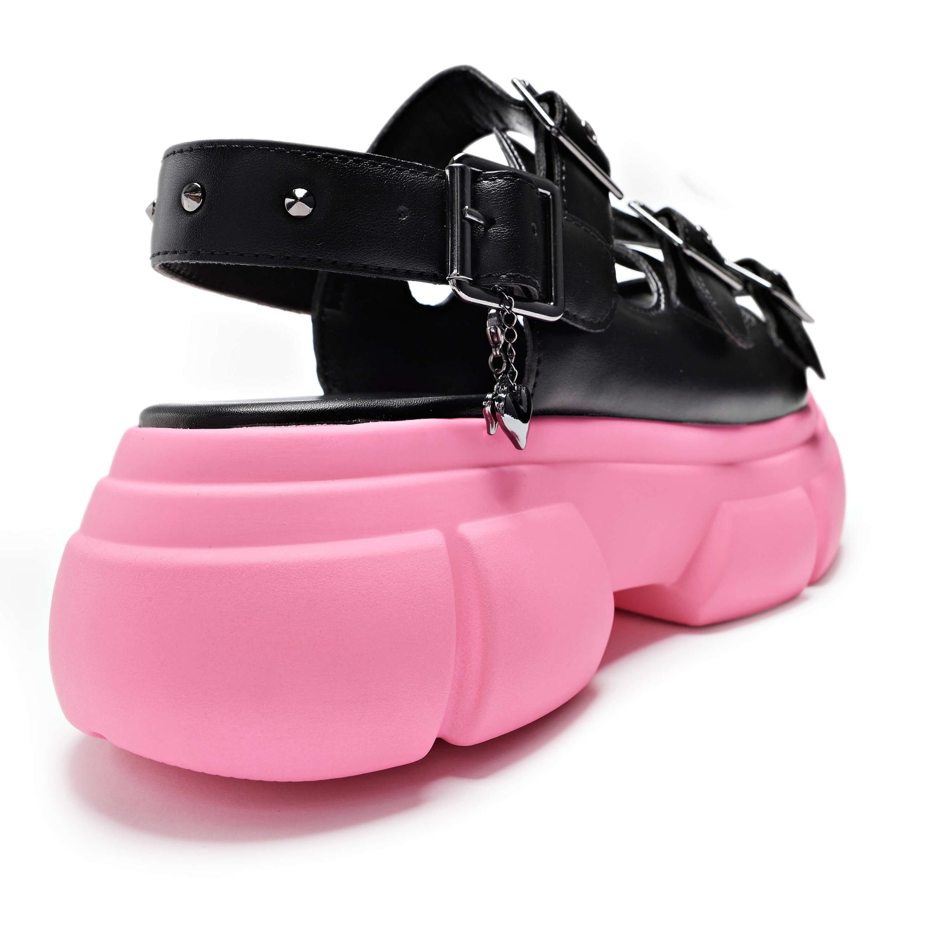 Sticky Secrets Chunky Pink Sandals - Sandals - KOI Footwear - Pink - Back Detail