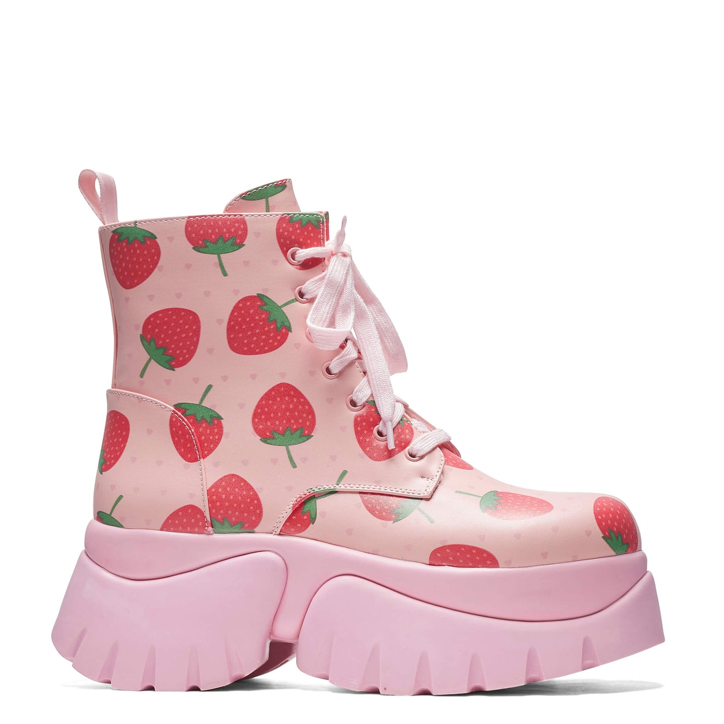 Strawberry Shortcake Pink Vilun Boots - Ankle Boots - KOI Footwear - Pink - Side View