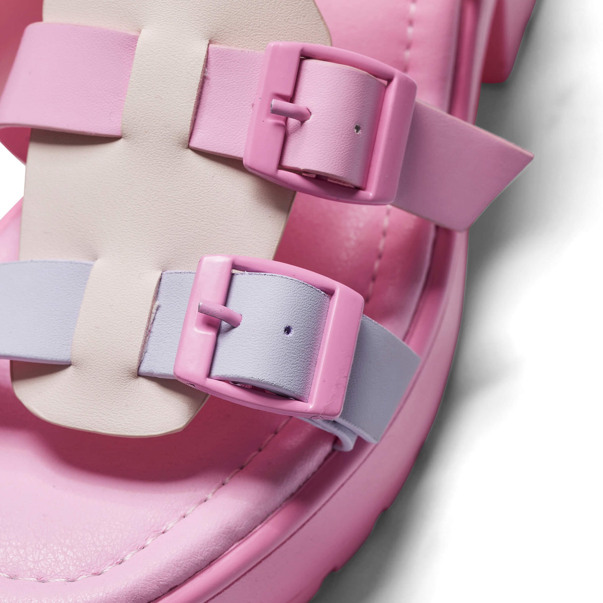 Sugar Season Chunky Buckle Sandals - Pink - Sandals - KOI Footwear - Pink - Front Detail