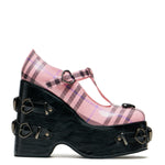 Sweet Apathy Plaid Wedge Mary Janes_2