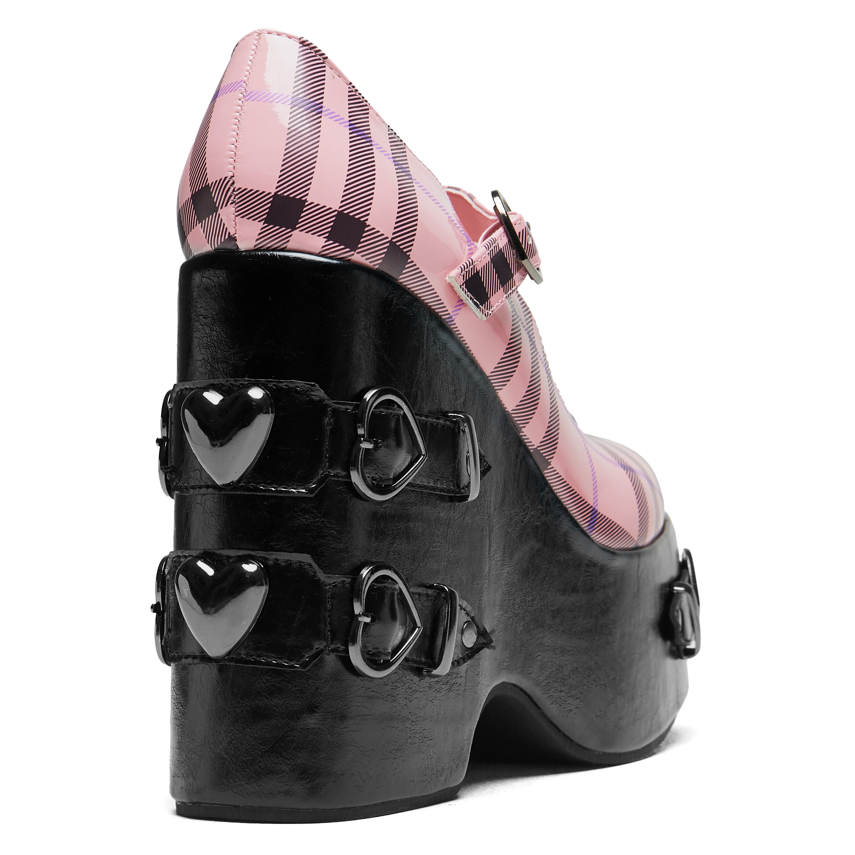 Sweet Apathy Plaid Wedge Mary Janes_4