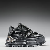 Metamorphosis Distressed Platform Trainers - Charcoal