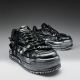 Metamorphosis Distressed Platform Trainers - Charcoal