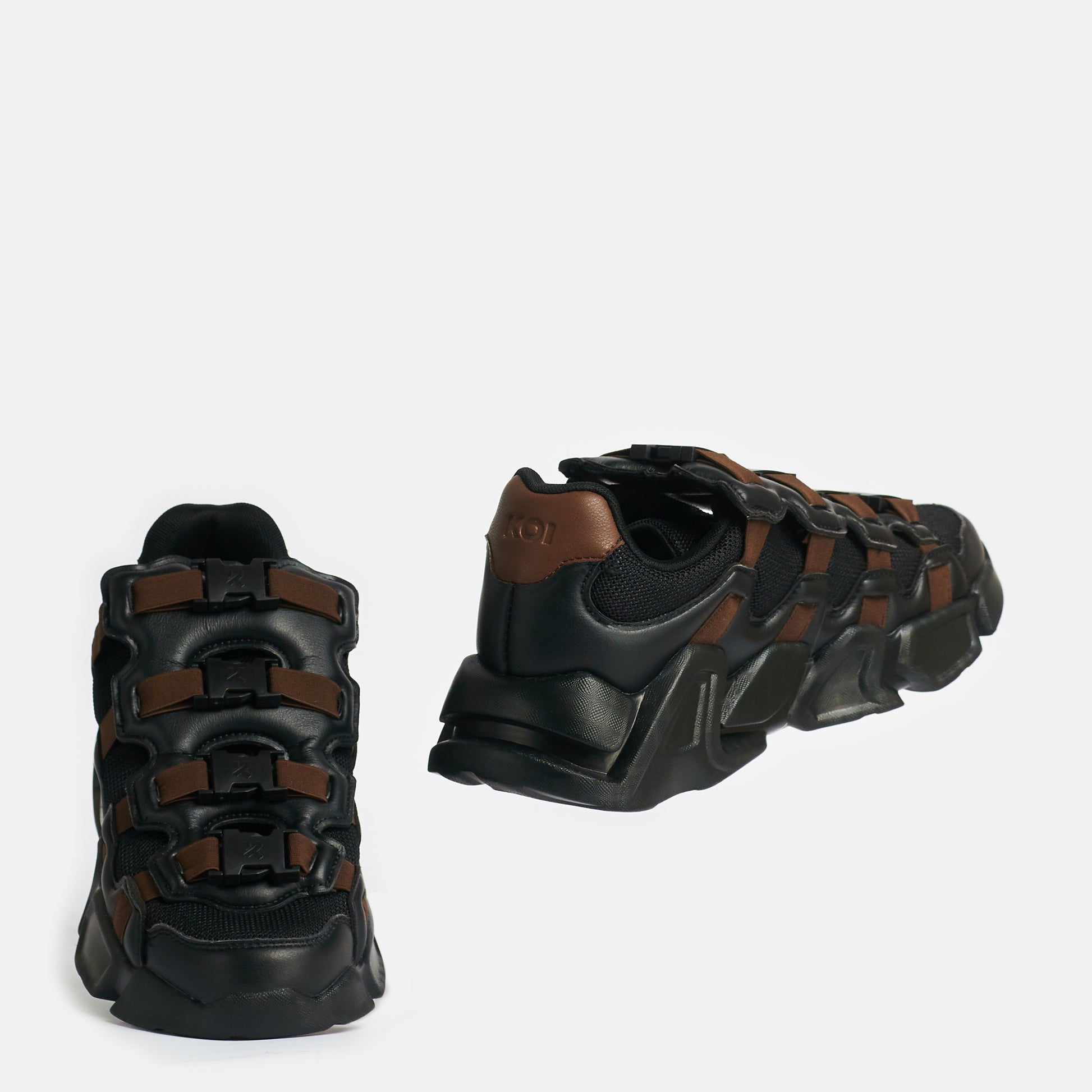 The Magma Men's Hidden Forest Monster Trainers - Trainers - KOI Footwear - Black - Front and Back View