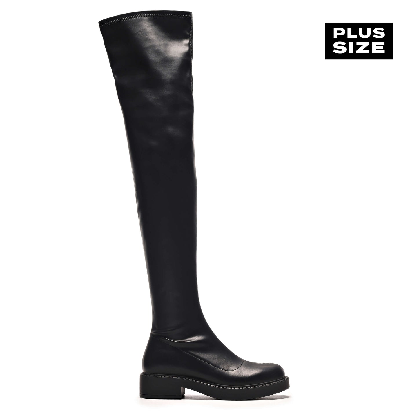 The Commander Plus Size Thigh High Boots - Long Boots - KOI Footwear - Black - Main View