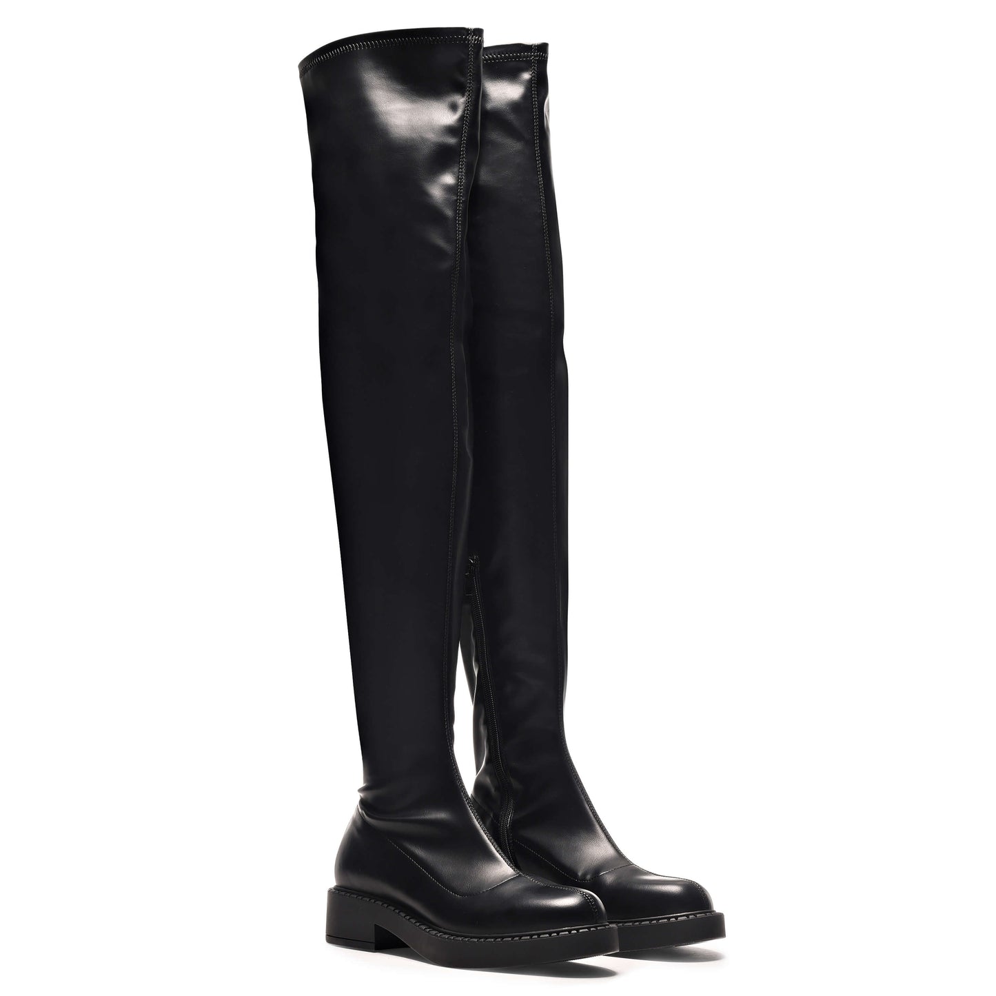 The Commander Plus Size Thigh High Boots - Long Boots - KOI Footwear - Black - Three-Quarter View