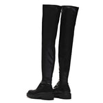 The Commander Plus Size Thigh High Boots - Long Boots - KOI Footwear - Black - Back View