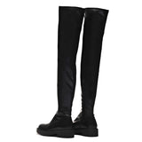 The Commander Plus Size Thigh High Boots - Long Boots - KOI Footwear - Black - Back View