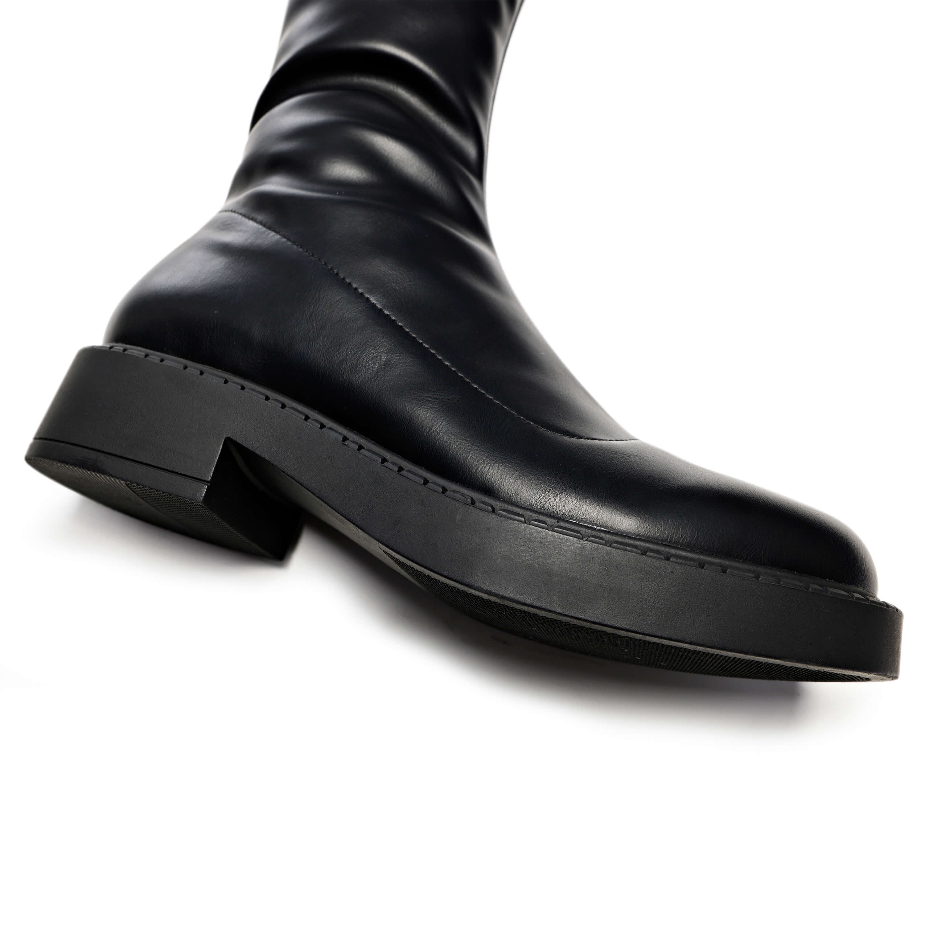 The Commander Plus Size Thigh High Boots - Long Boots - KOI Footwear - Black - Sole View