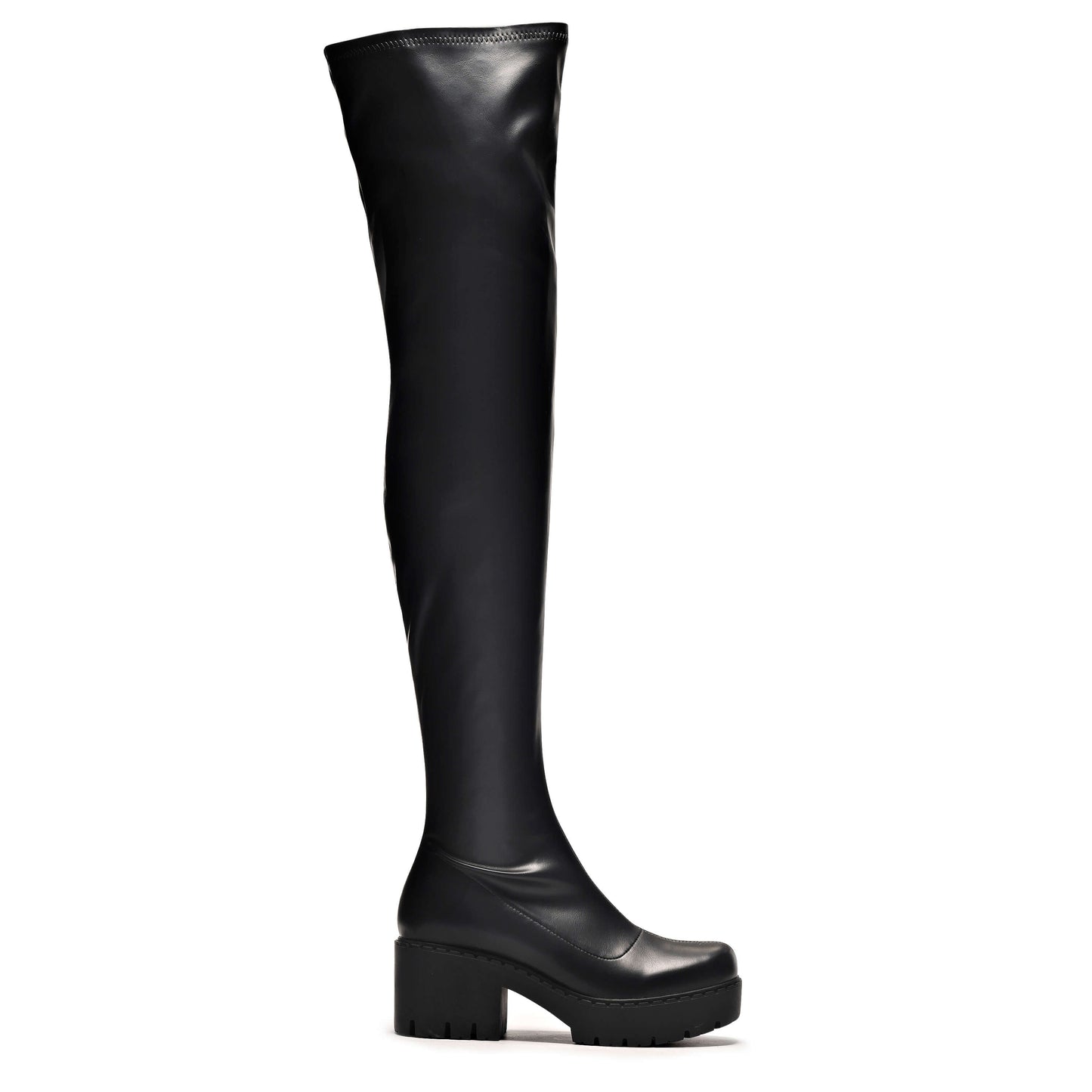 The Harmony Plus Size Thigh High Boots - Long Boots - KOI Footwear - Black - Side View