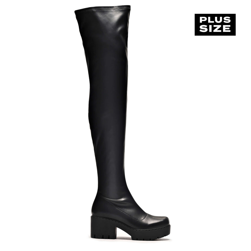 Wide Width Plus Size Thigh High Boots 3.75-inch Heel LUST3000X