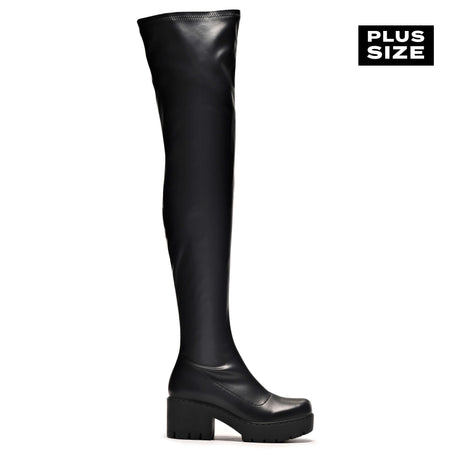 The Harmony Plus Size Thigh High Boots - Long Boots - KOI Footwear - Black - Main View