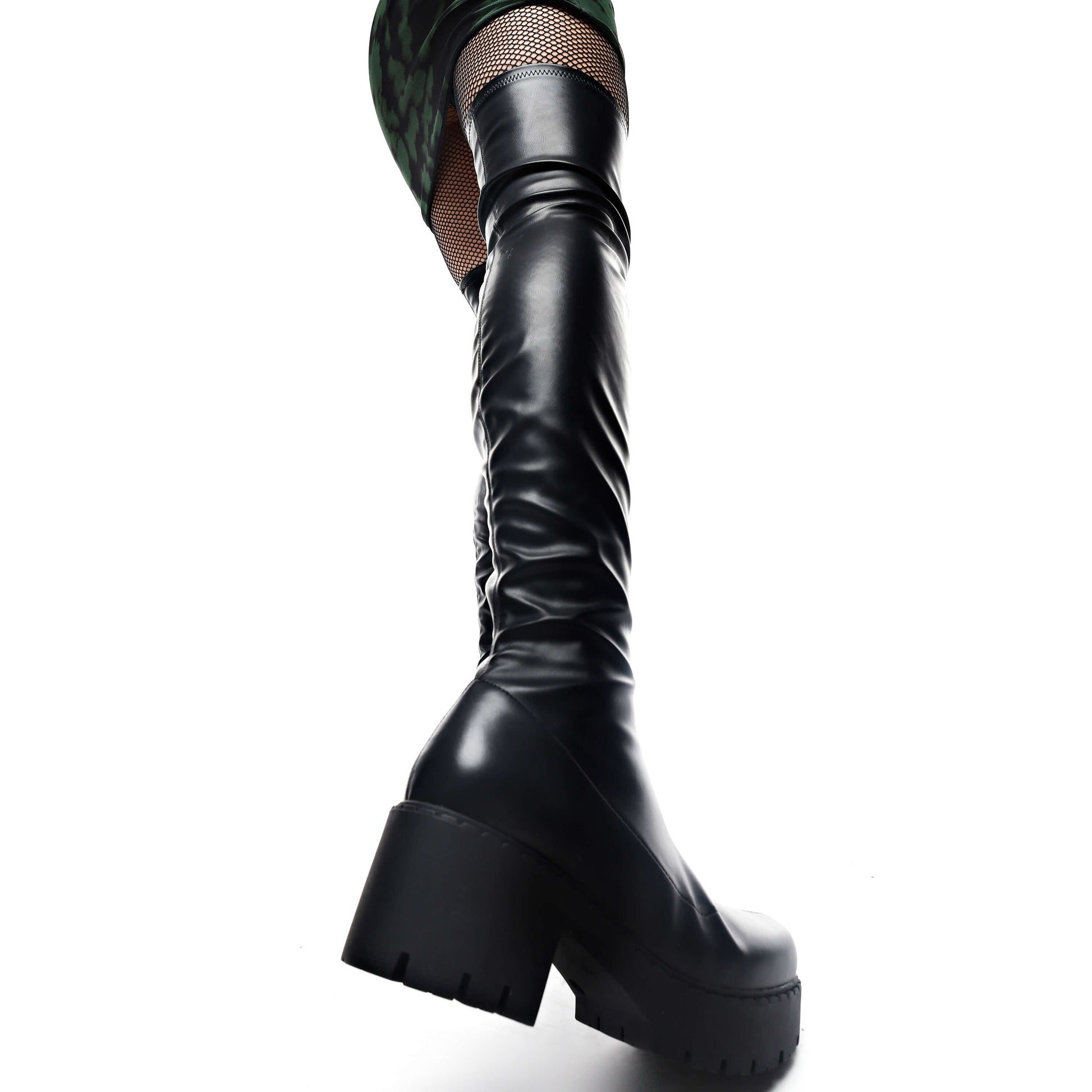 The Harmony Plus Size Thigh High Boots - Long Boots - KOI Footwear - Black - Back Detail