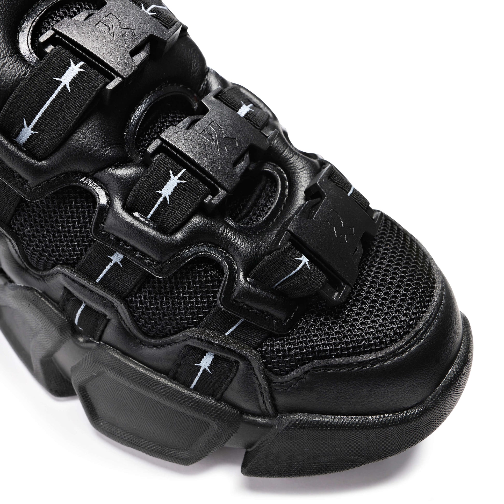 The Beast Black Wire Trainers - Trainers - KOI Footwear - Black - Front Detail