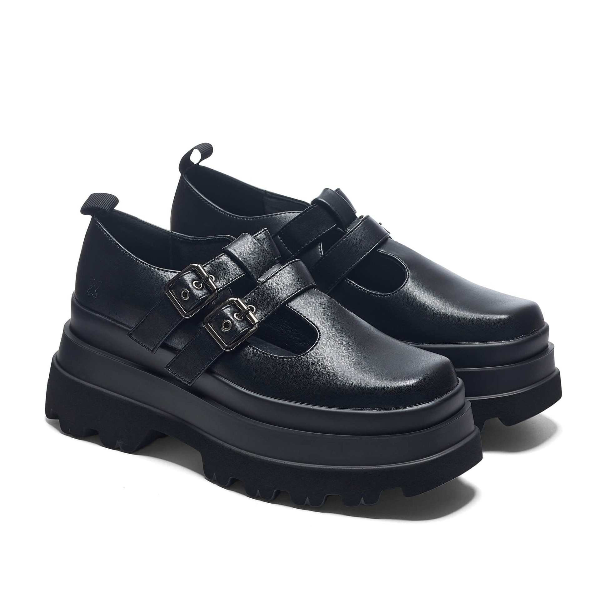 The Conquest Trident Mary Janes - Shoes - KOI Footwear - Black - Three-Quarter View